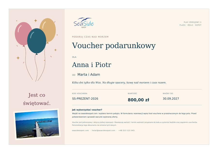 Time to celebrate - sample voucher