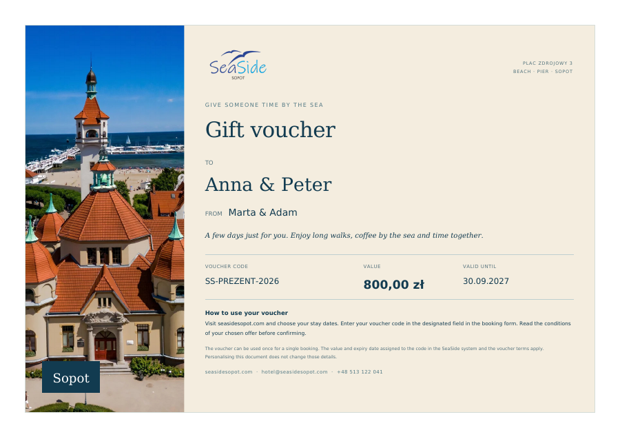 By the sea - sample voucher