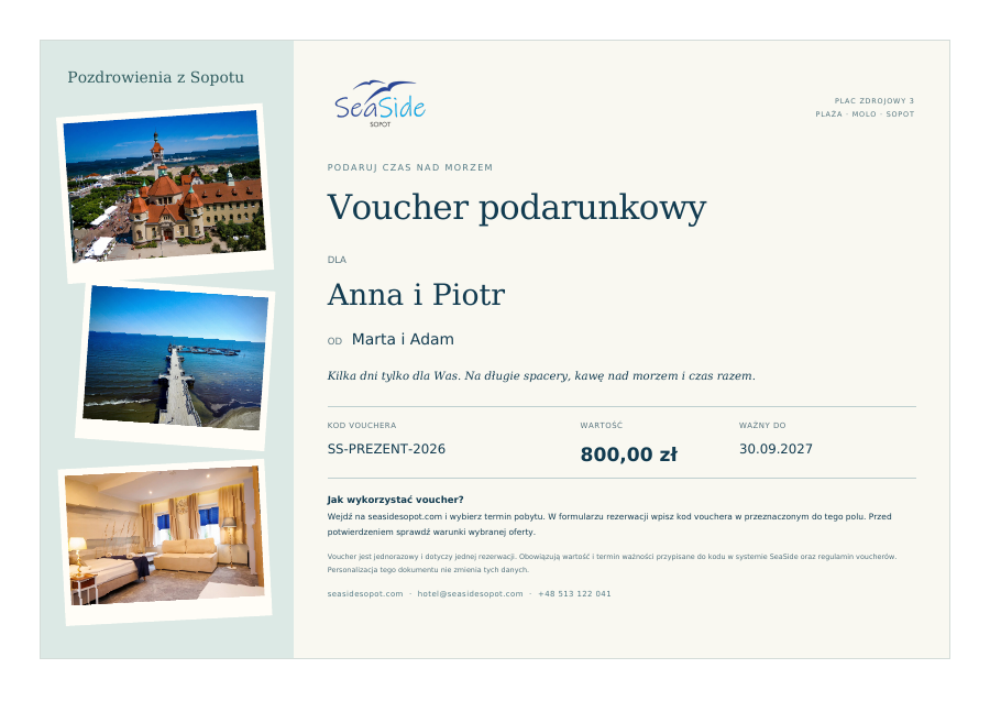 A postcard from Sopot - sample voucher