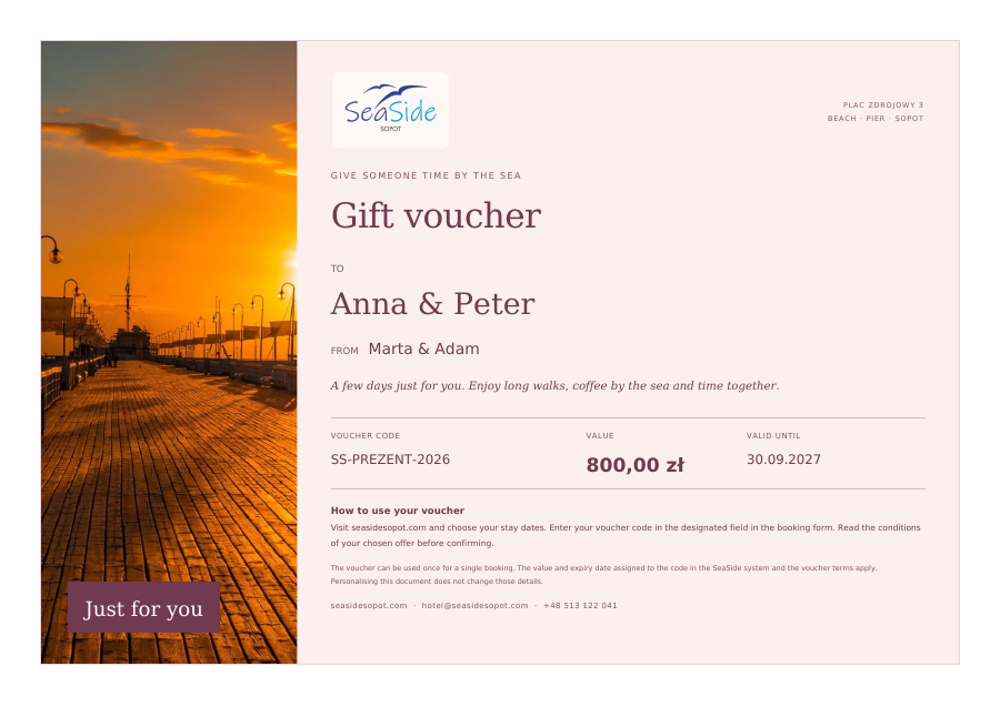 A rosy morning - sample voucher